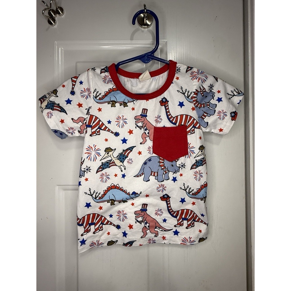 Dino Shirt Size 80, 9-12‎ Months Red White Blue F21